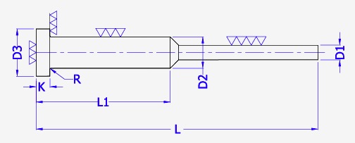 Expulsor cabeza cilindrica con rebaje